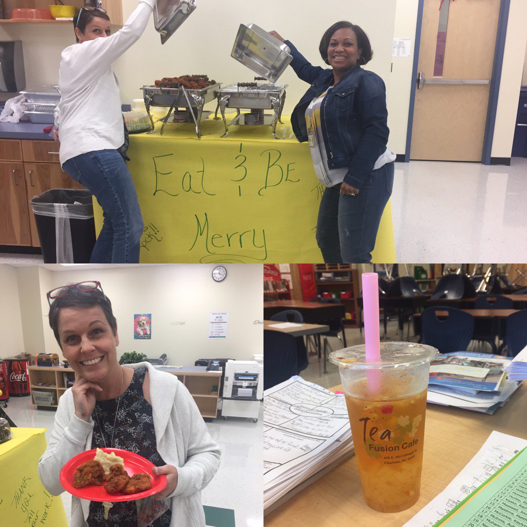 Q3Rob's tweet photo. Day 2 Teacher Appreciation @CMS_ParksideES! Chicken and mashed potatoes and veggies and brownies...Oh my! ❤️👩🏽‍🏫 https://t.co/TBbAntT4c6