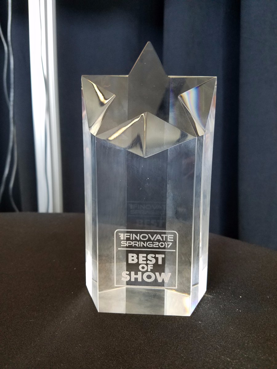JeffLoCastro1's tweet photo. @NeenerAnalytic Best of Show @Finovate2017. Tremendous honor and we are excited yet humbled by it. #banking #fintech #innovation #credit https://t.co/HrPwRsNEeh