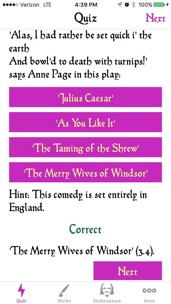 ShakesQuiz_app's tweet photo. ShakesQuiz is now available for iPhone &amp; iPad in the App Store.

#Shakespeare #app #quiz #game #education #trivia #plays #sonnets #poems https://t.co/KWBbN6ySzn