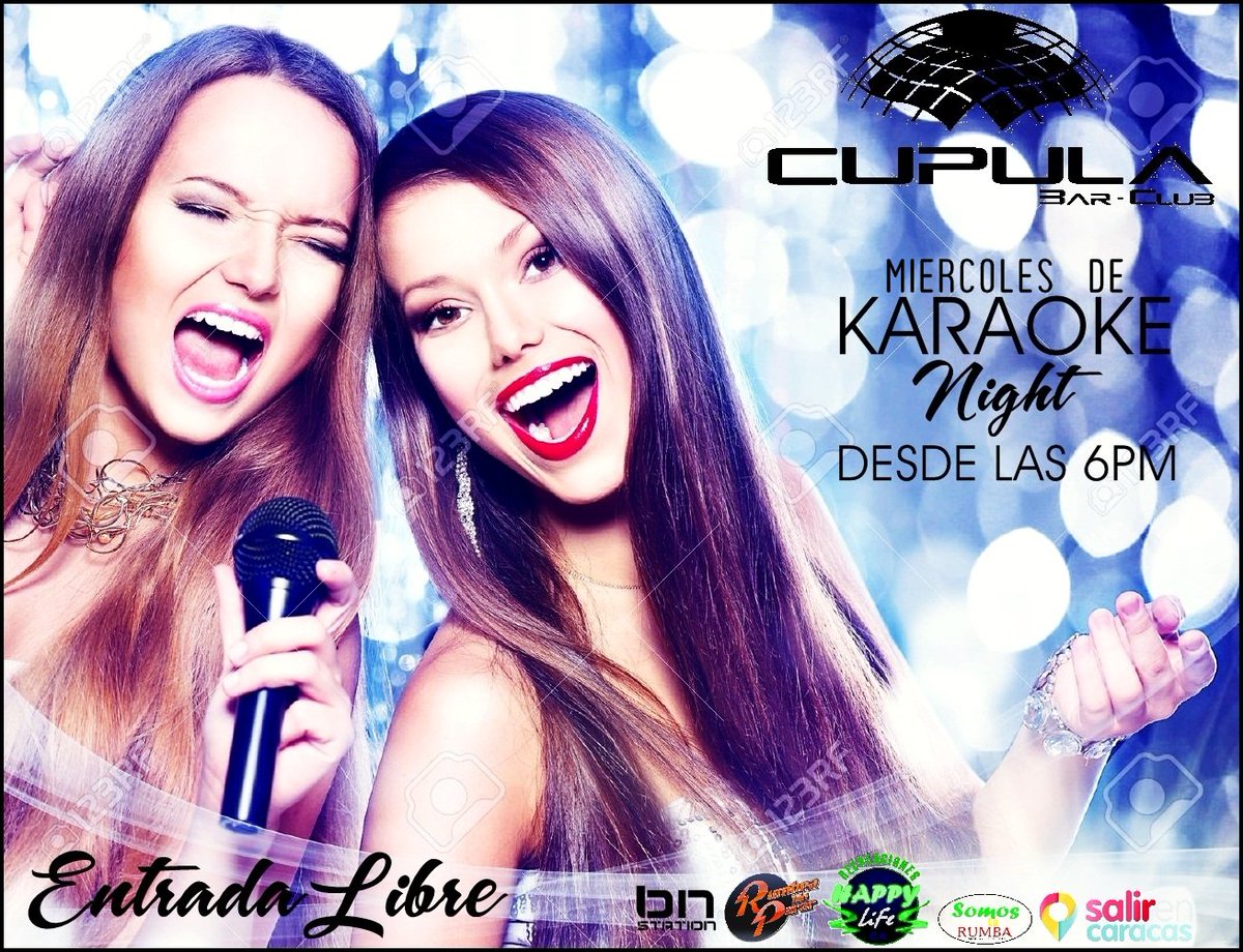 CupulaBar's tweet photo. Este Miercoles es de #KaraokeSonreirYAmar Te Esperamos a Partir de las 6pm en tu sitio de Rumbas #CupulaBarClub Estamos en El Rosal, Chacao https://t.co/tAX544Pp6l