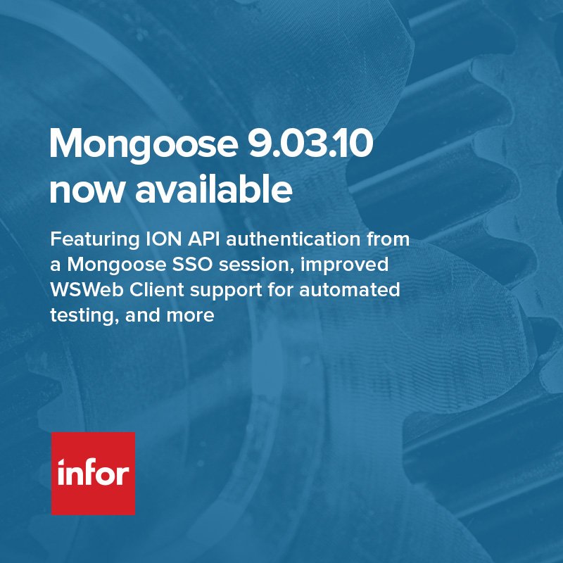 InforMongoose's tweet image. Mongoose 9.03.10 now available on the download center.