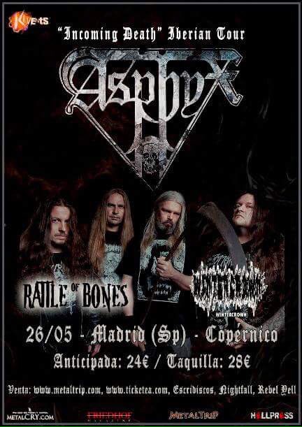 WintercrownBM's tweet image. 26 de Mayo #Madrid #SalaCopérnico #Asphyx, @armyrattle y @WintercrownBM #MetalExtremo #BlackMetal #DeathMetal #DoomMetal #Metal @Kivents1