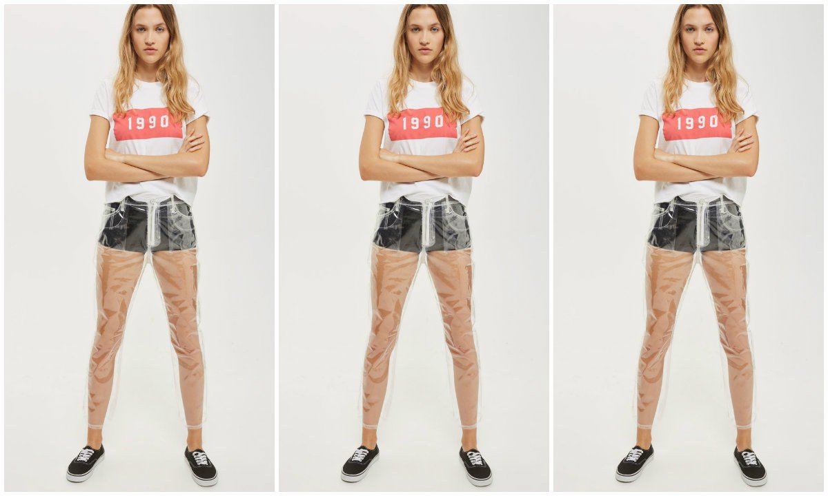 Topshop is now selling completely see-through plastic jeans for $100: glmr.co/BcStPdQ https://t.co/zWAqEf0v3p