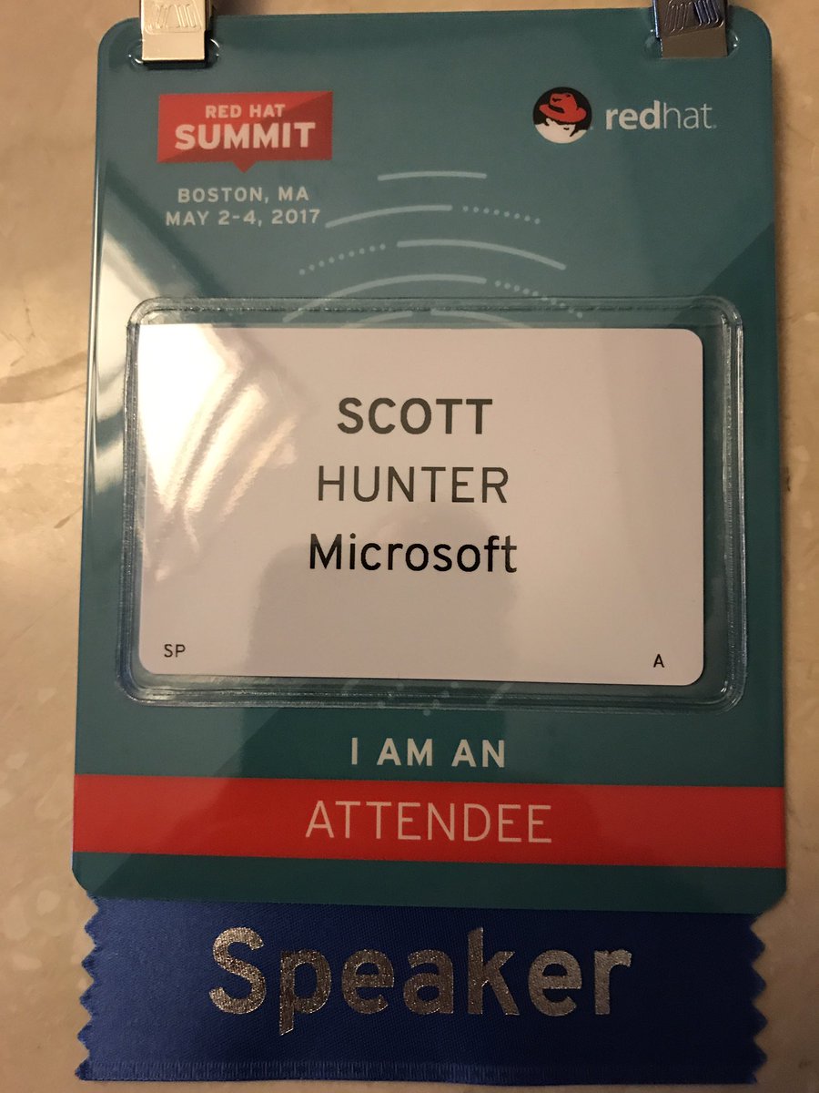 coolcsh's tweet photo. When I joined Microsoft I never imagined speaking at a Red Hat conference on .NET. https://t.co/byrrVyEoOP