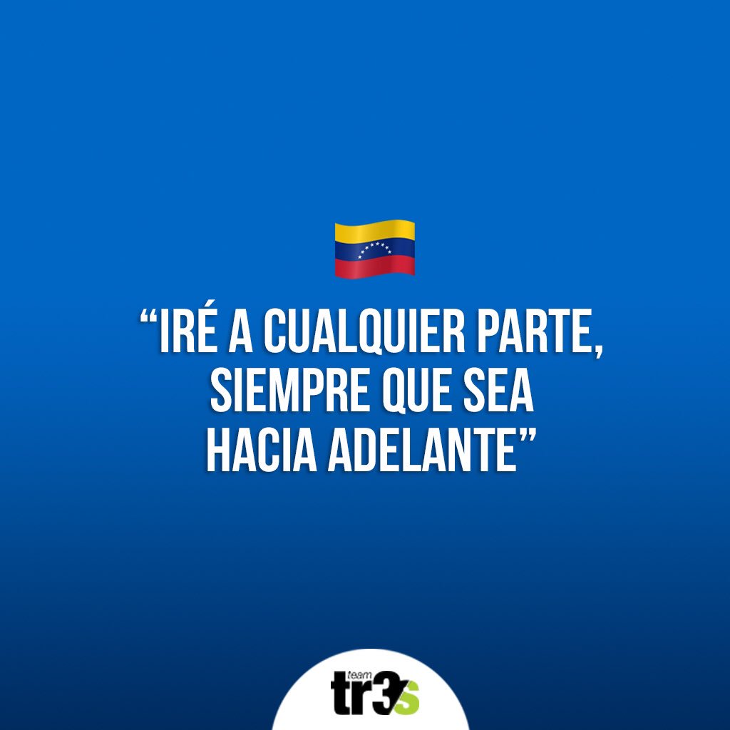 TeamTr3s's tweet photo. ¡Ahora más que nunca vamos hacia adelante! 🇻🇪💪🏻 #Fuerza #Venezuela #TeamTr3s #Libertad #Paz #Peace #Freedom https://t.co/4iP7DN9keQ