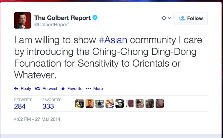 Stephen Colbert tweet mocked Asians Ching-Chong-Ding-Dong