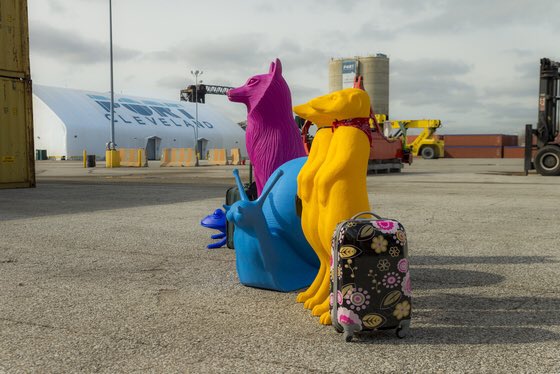 chrisronayne's tweet photo. Moving on to their next Port of Call from @portofcleveland we'll miss the cracking art #flockcle Thanks @cleveLANDstudio 4 hosting #inthecle https://t.co/dZVrEXErhr