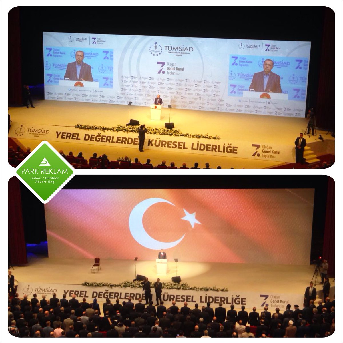 Tümsiad 7. Olağan Genel için @pinapsevent ile birlikte yine harika işler ortaya koyduk.
Projeksiyonlu sahne dekorumuz ise oldukça beğenildi.