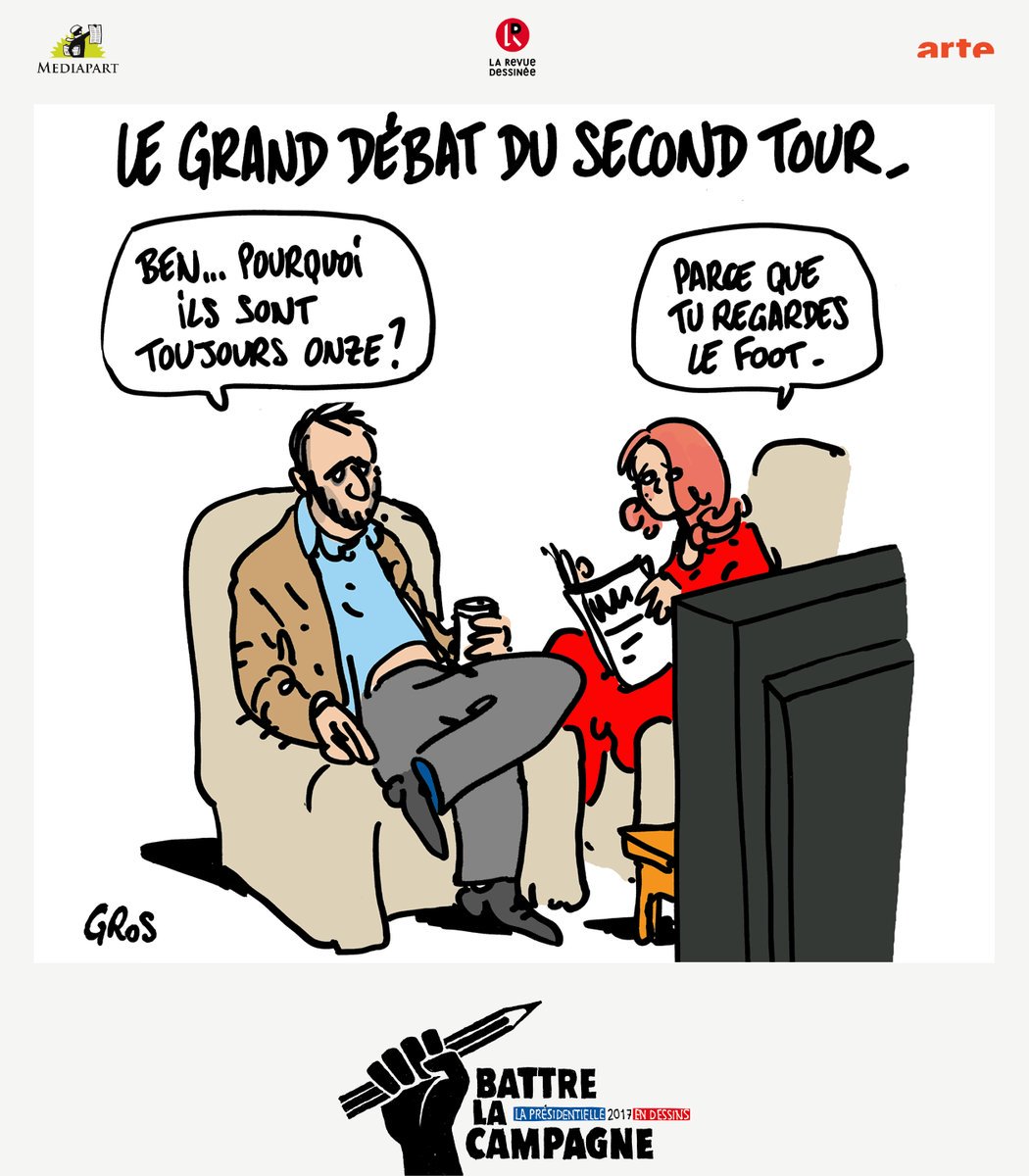 Foot ou  #GrandDebat du second tour ? (Par @GrosPascal  pour @2017endessins)