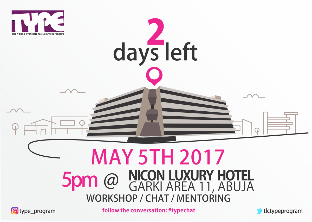 tlctypeprogram's tweet image. Are you excited!!! ? 2days left to the first TYPE Chat in Abuja.#typechat