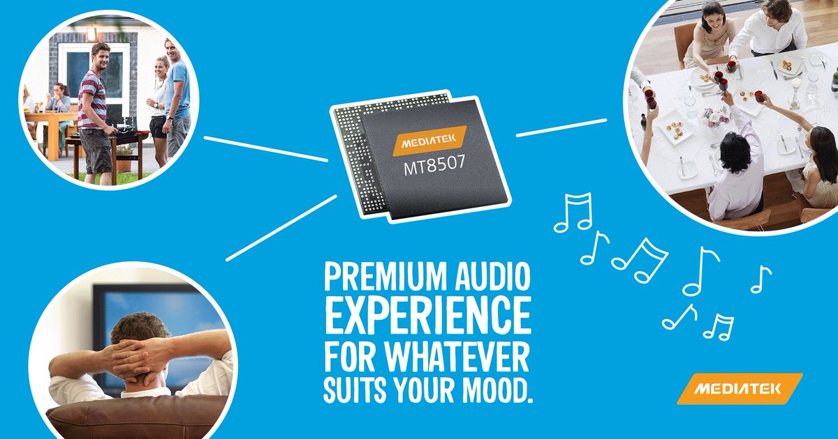 MediaTek's tweet image. MediaTek MT8507 delivers a premium audio experience wherever you want it. 🎶🎵 bit.ly/2o2H042 #connectedaudio