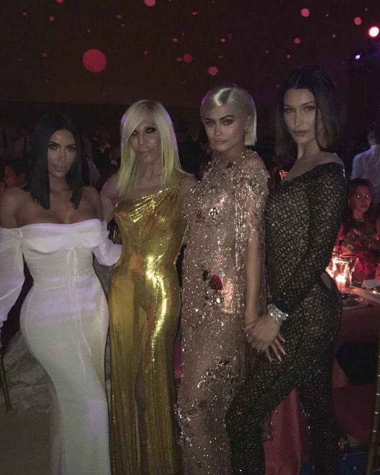 Kim Kardashian via instagram \"Girl power last night! Happy birthday to the queen donatella_versace\" 