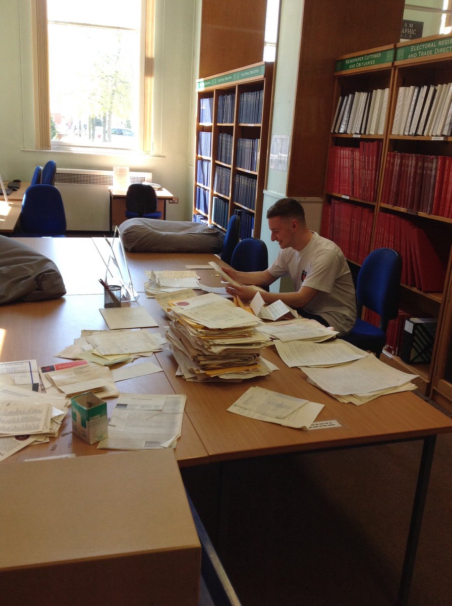 Callum volunteered to bravely tackling the Shaw and Crompton Traders Association #lovearchives