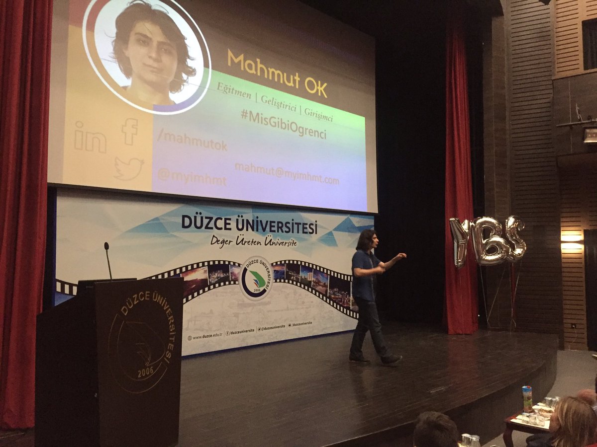 Sayın Mahmut OK ''0 TL ile girişmek'' adlı sunumunu gerçekleştiriyor. #yonetimbilisimleguzel