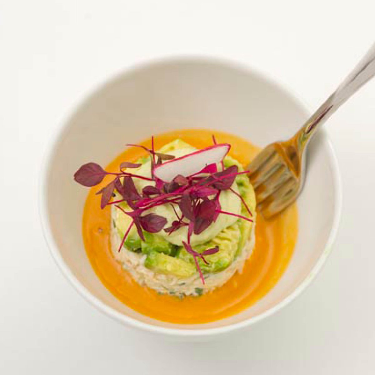 Crab season is here and this is one of our favourite (and very pretty) starters, Cornish crab salad