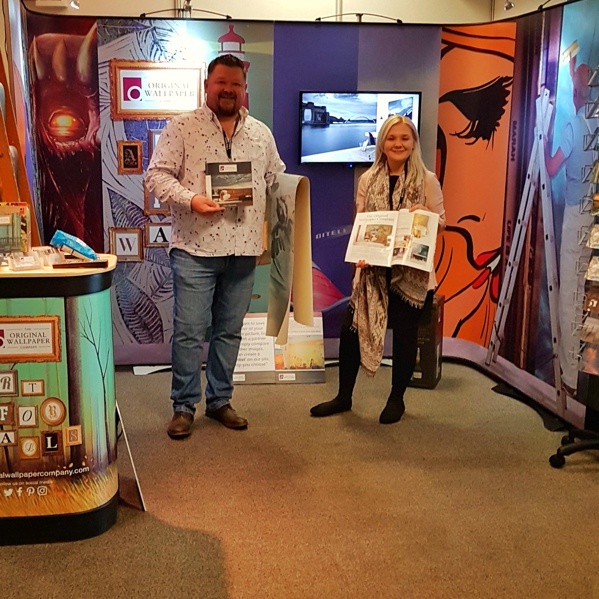 Our very own Pete &amp; Jess were manning the stand at Living North LIVE on #Saturday telling everyone how #fabulous our #original #wallpaper is
