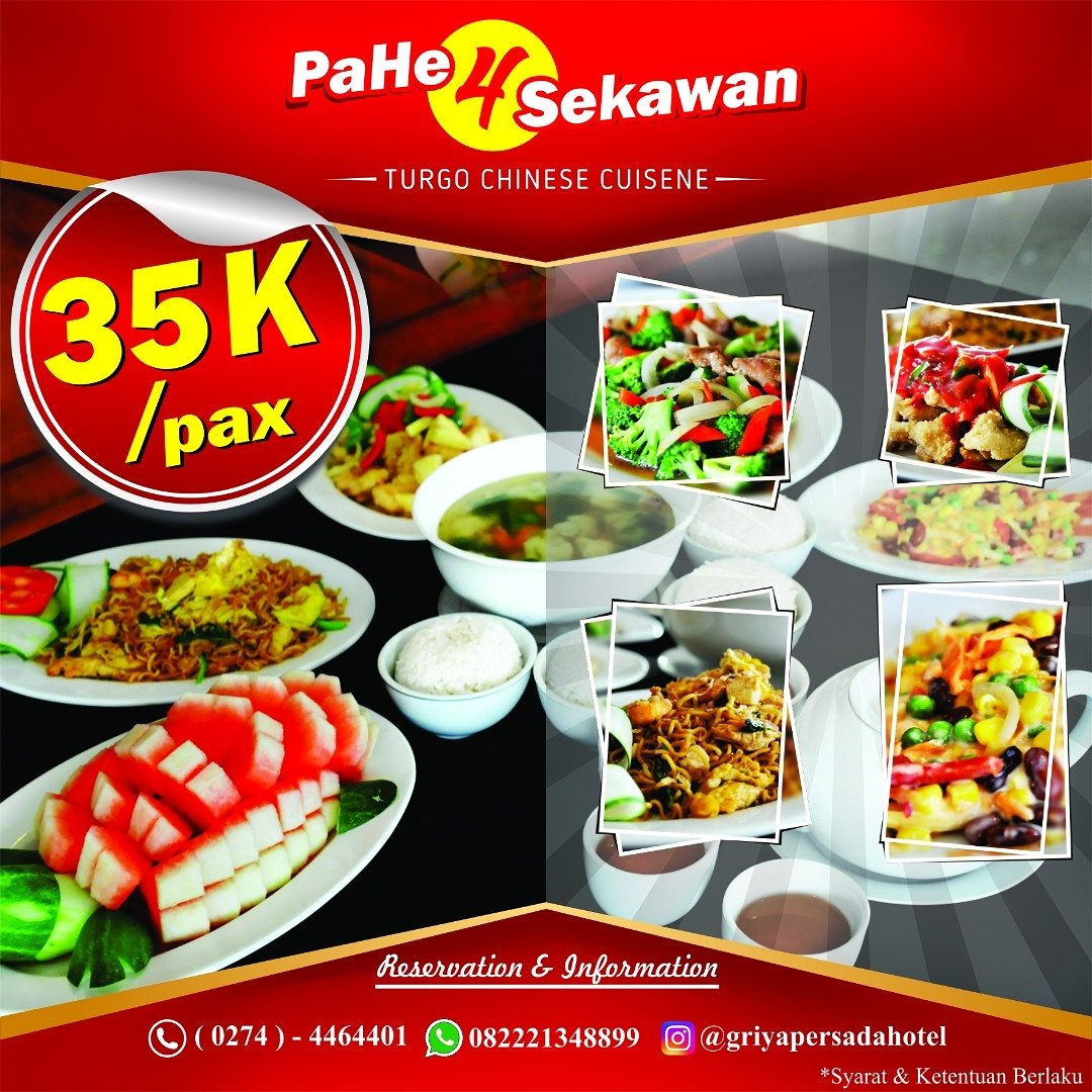 Mau makan yang enak - enak tapi takut mahal??
Tenang...makan di Turgo Resto Griya Persada Hotel .Nikmati PaHe 4 Sekawan...