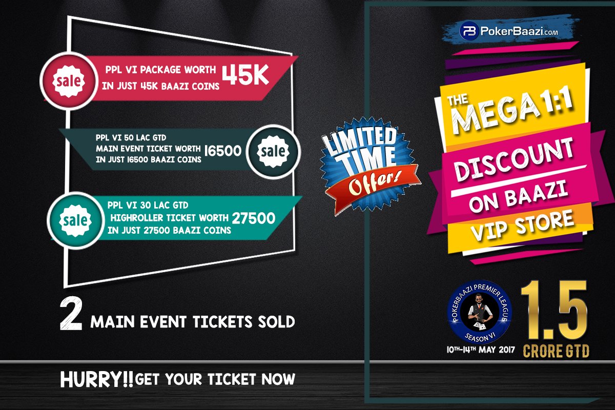 PokerBaazi's tweet photo. Check out the grand events of PPL VI at https://t.co/gY2nXf1Xe5.
#PlayMore #EarnMore #GetYourPackage #1isto1 https://t.co/pBeWYPjT6r