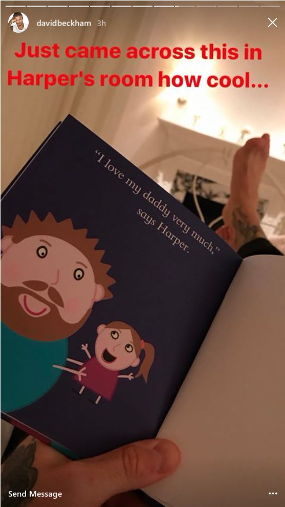 We are buzzing! #DavidBeckham has shared some pictures of himself & Harper reading their copy of our personalised #PeppaPig My Daddy book 🐷🎉