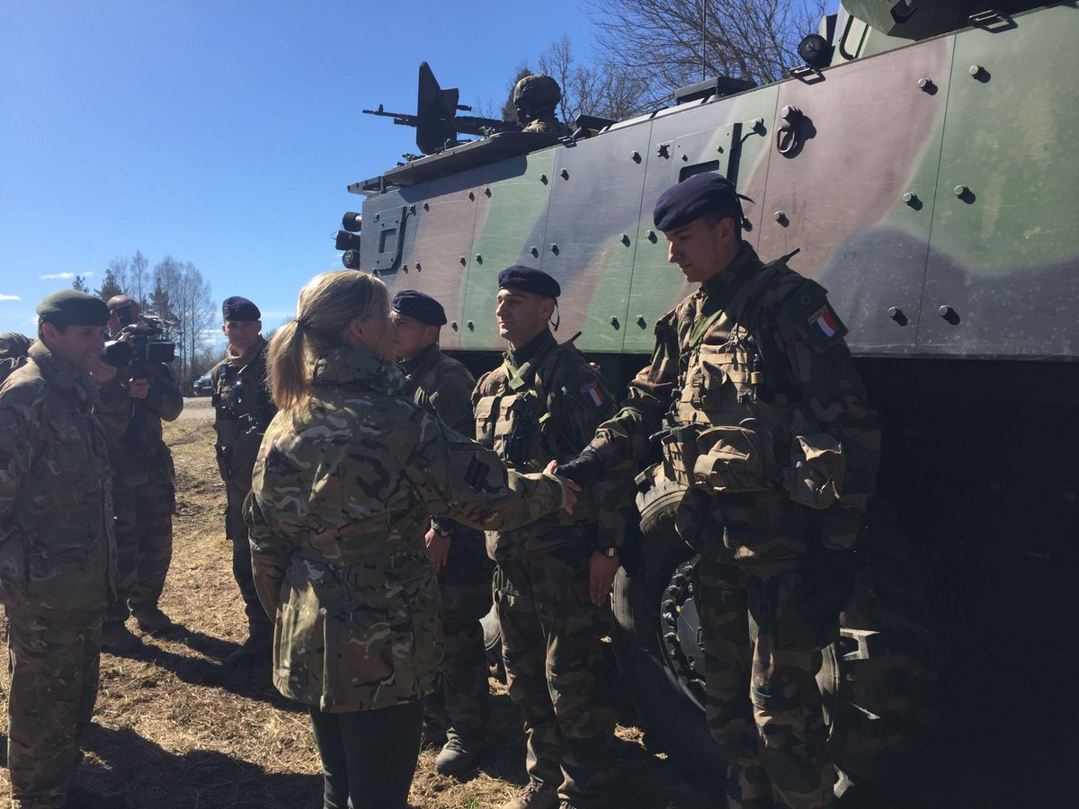 RoyalFamily's tweet photo. The Countess met soldiers from several nations based at Tapa including the UK, Estonia, Denmark, and France (seen here).
#RoyalVisitEstonia https://t.co/sZZeXLoatd