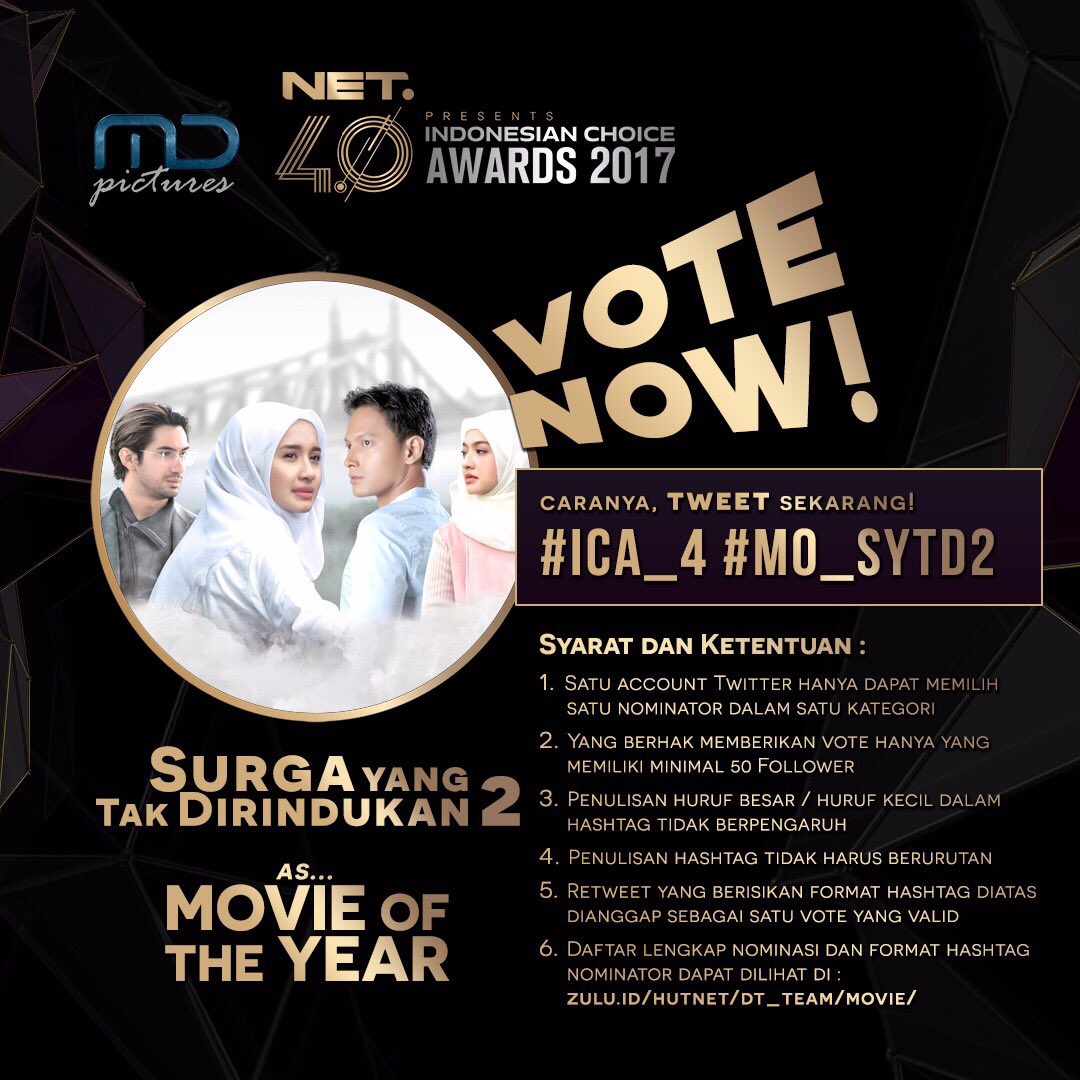 Ayo tunjukkan dukunganmu untuk film @SYTD_2 sebagai Movie of the Year pada Indonesian Choice Awards 2017 ➡️ zulu.id/hutnet/dt_team… 😊🙏🏻