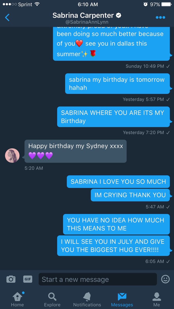 .@SabrinaAnnLynn continues to show how much she cares & how amazing she is w/ her fans. ❤️HAPPY B-DAY GIRLS! @swiftestsabrina @amoursabrina