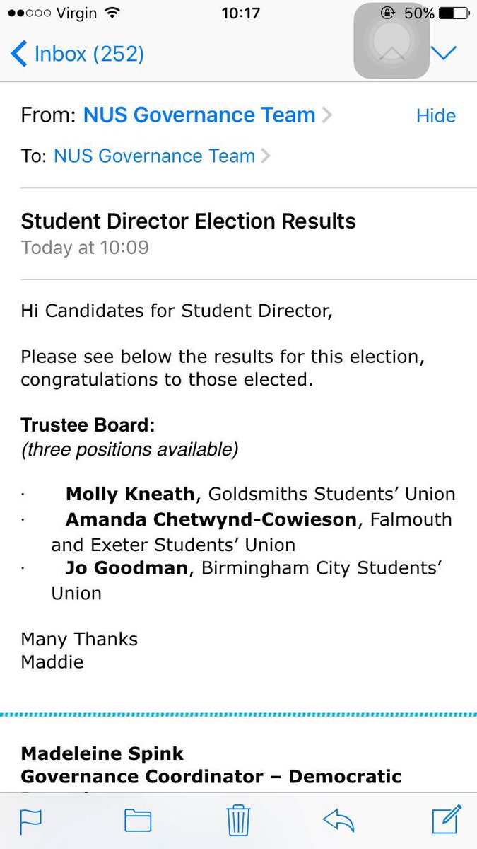 Very excited to announce that I have been elected as NUS student director! Thank you to everyone at #nusnc17 who voted 😊