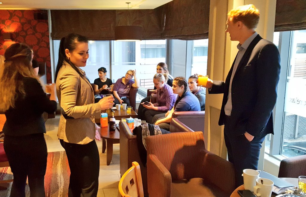 After delivering the linen migration, time 4 some 🍰, a bit of 🍾 and a speech from the Head Housekeeper 😁😎👍 Thank U all 4 hard work <a href="/Pete_Cox/">Pete Cox</a>