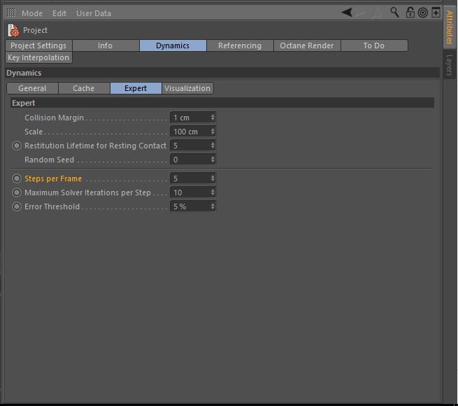 chrislahng's tweet photo. @kyletmartinez @eyedesyn @GSG3D @turnislefthome @chrisguyot @demafleez Go into Mode > Project in the attributes manager you can dial up the Steps per frame which should solve the dynamics more accurately https://t.co/yjyLdafOi7