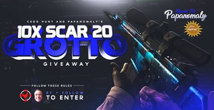 Papanomalyxd's tweet image. 10x ST Grotto Giveaway signed by Papanomaly

1. Follow Me
2. Follow @CSGOHunt
3. RT

Ends in 5 days!