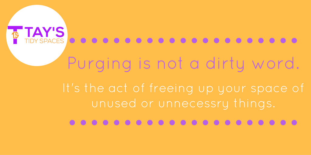 TaysTidySpaces's tweet photo. The dirty "P" word - Purging! It doesn't have to be hard. #OrganizingIsHard #Purging #GetOrganizedNow #HelpMePurge #1SpaceAtaTime https://t.co/yWGJ6VEw43