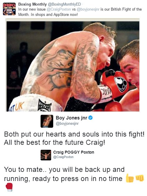 FanPodBoxing's tweet image. Great To See Respect Shown Between @CraigPoxton &amp;amp; @boyjonesjnr After Their War For The Southern Area Title 👏.#Boxing #Respect