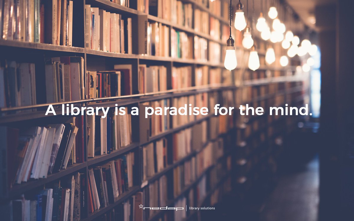 NedapLibrary's tweet image. &quot;A library is a paradise...&quot; - A new wallpaper for all our #librarians and #booklovers out there...