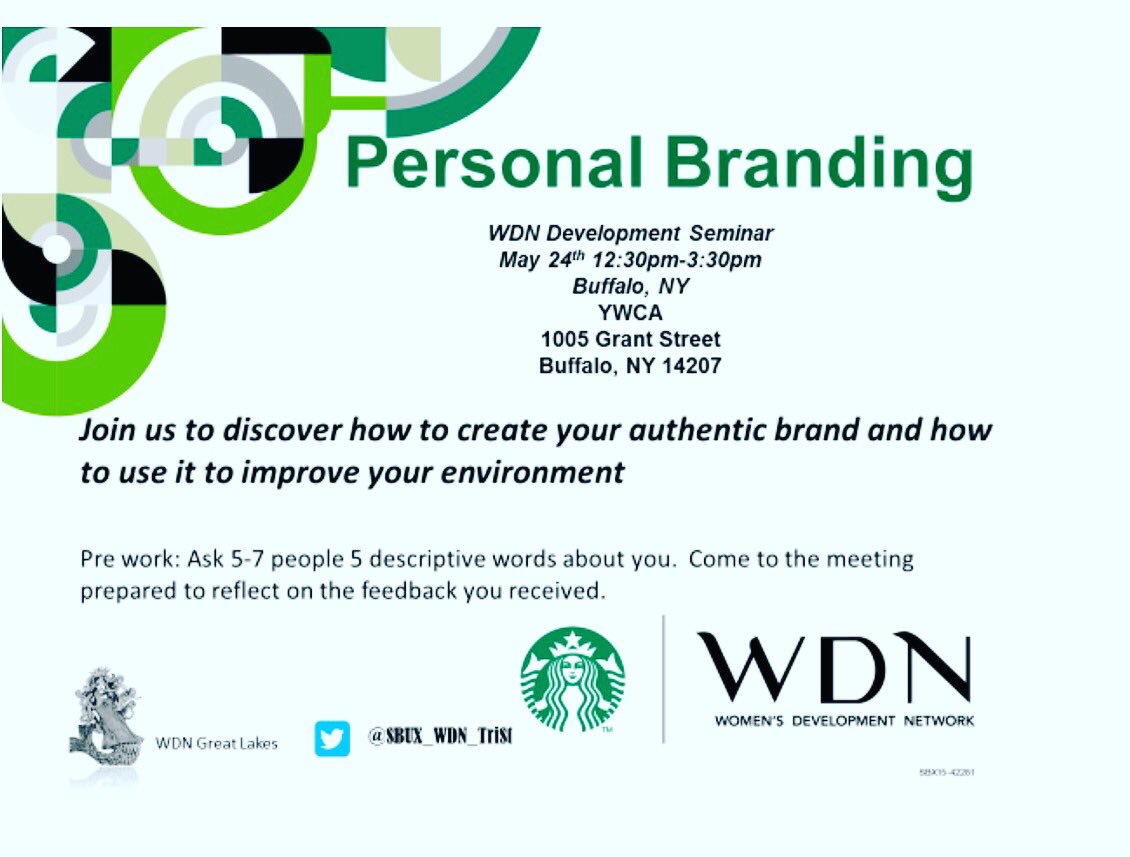 Join us as we explore Personal Branding <a href="/SBUX_WDN_TriSt/">WDNTriStateGreatLake</a> <a href="/schmulie14/">Julie Almond</a> <a href="/ClubWonderland/">Denise Young</a>
