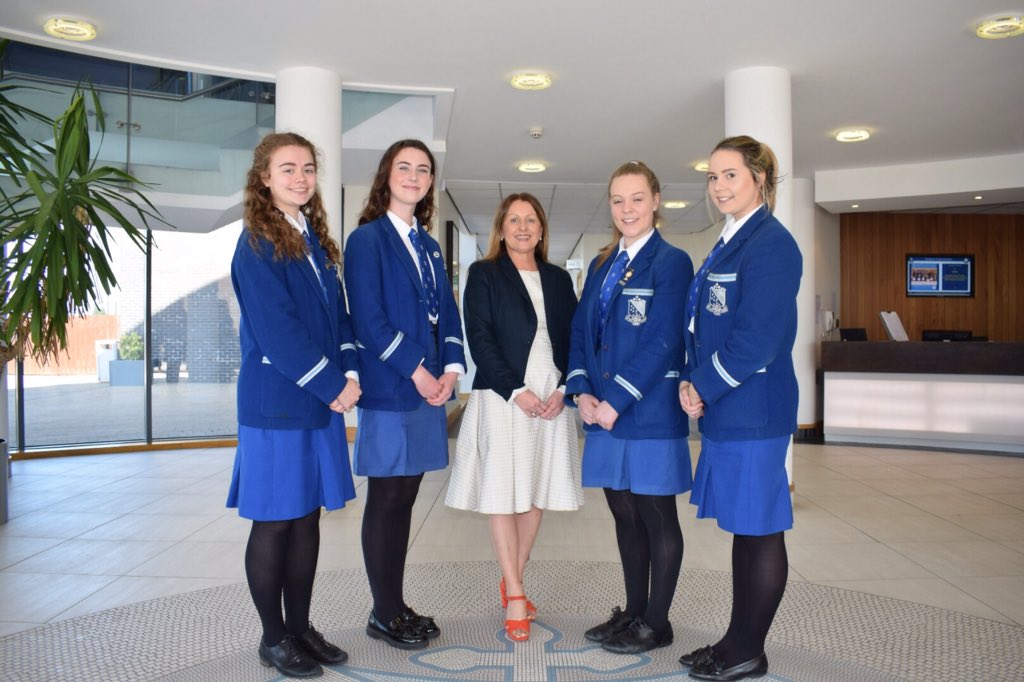 assumptionlive's tweet photo. Our out-going Head and Deputy Head Girls hand over the reins to the new team! Congratulations! https://t.co/mlL9YrZyLP