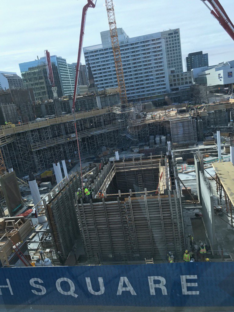 Core pour at 225! #truenorthsquare, #pcl