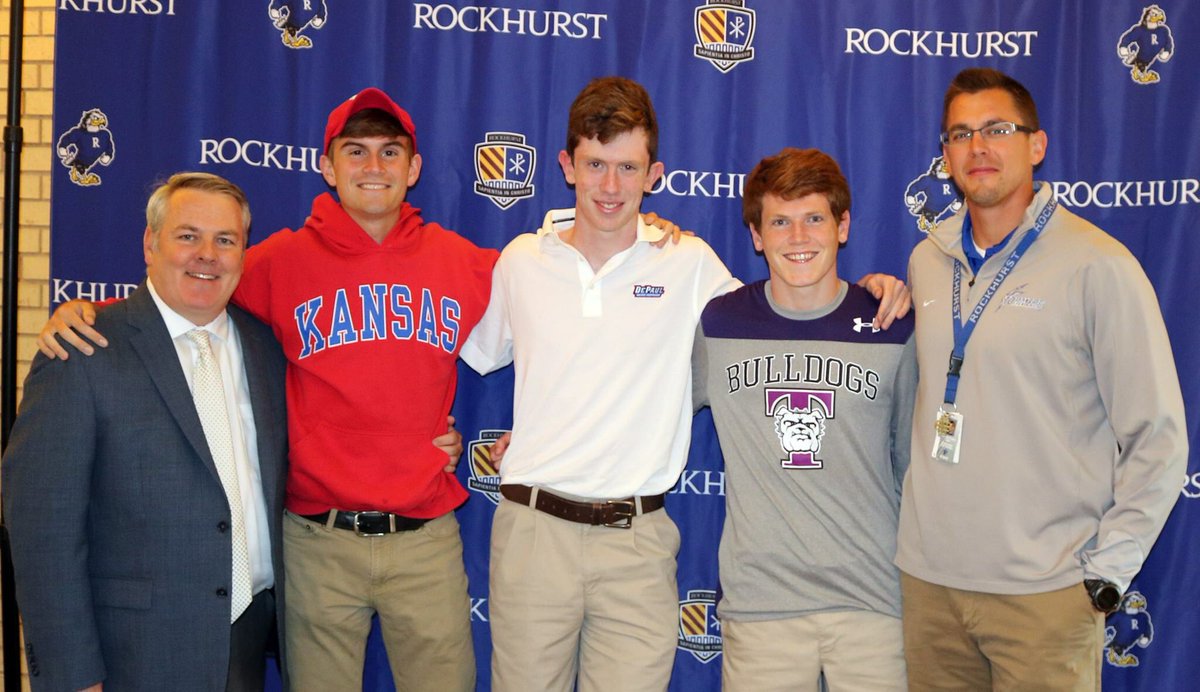 GoHawklets's tweet photo. Yesterday we also celebrated our 3 cross country/track signees! John Luder (Kansas), Danny Toomey (DePaul), Branden Schaff (Truman State). https://t.co/stA8dlNT5I