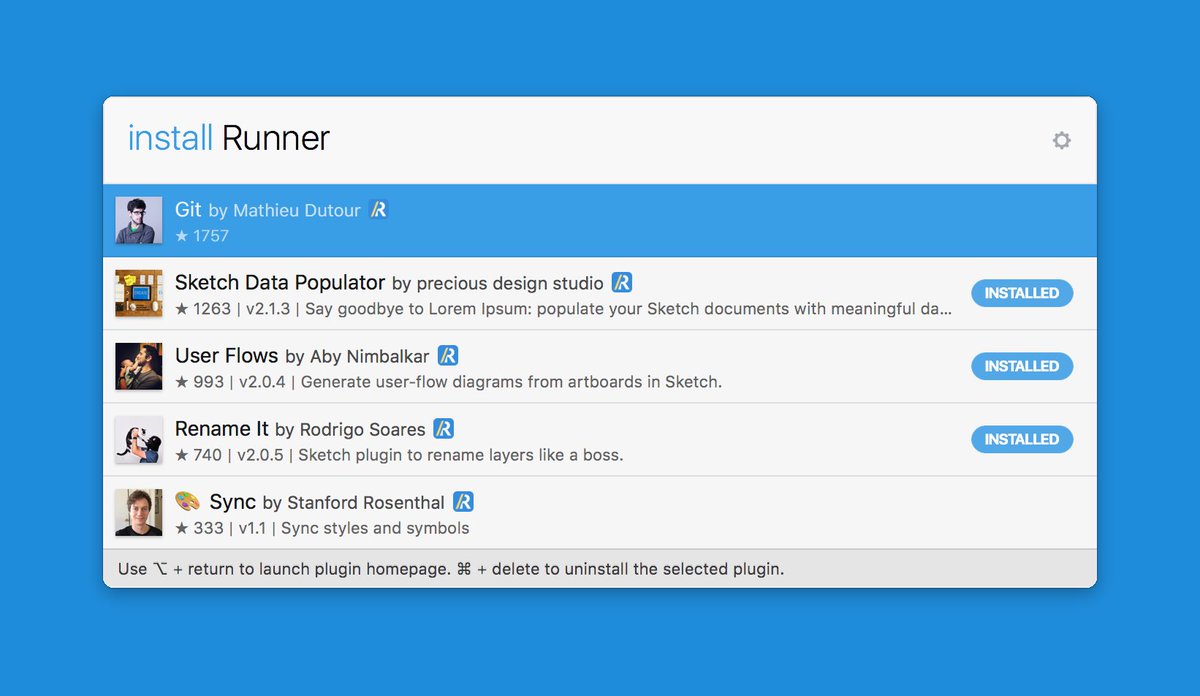 Sketch Runner Wonder Which Sketch Plugins Have Runner Integration Search For Runner In The Install Command To Find Out Pssst There Re 26 Of Them T Co B5l97qnmhi