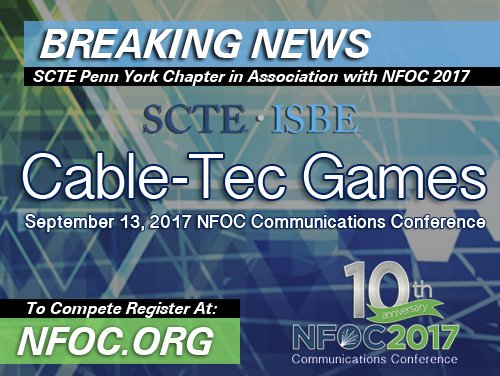 TheNFOC's tweet image. #SCTE Cable-Tec Games coming to @TheNFOC  2017! Complete information and registration at nfoc.org