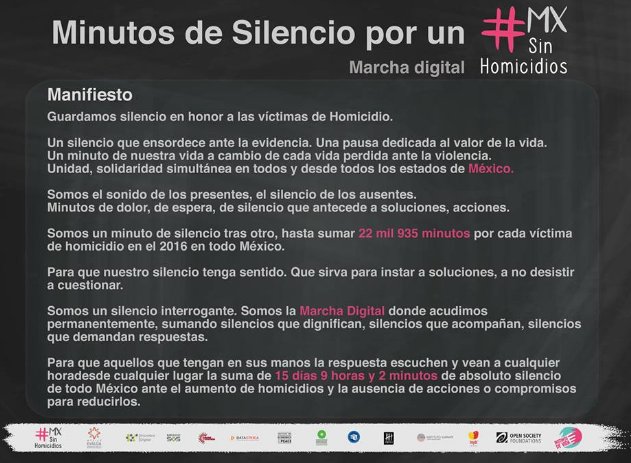 Organizaciones de la Sociedad Civil comienzan #MxSinHomicidios, la campaña para la reducción de homicidios en México. (<a href="/MxSinHomicidios/">#MxSinHomicidios</a>)