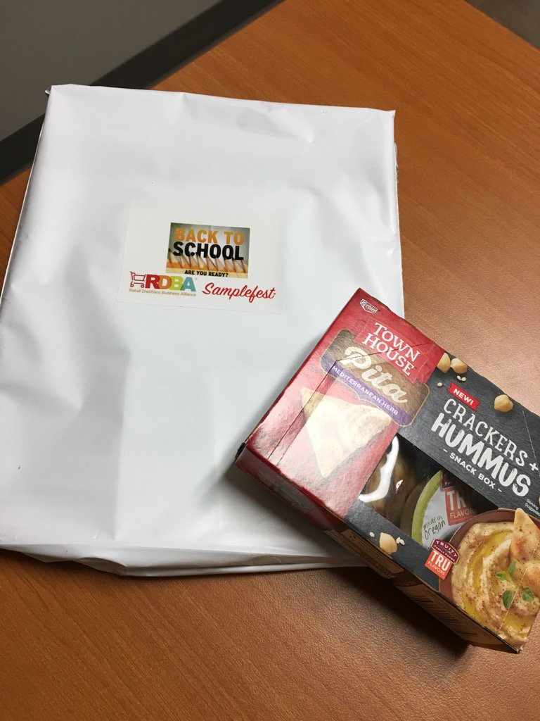 Received my first Samplefest package today! Thanks <a href="/retaildietitian/">Retail Dietitian Business Alliance (RDBA)</a> #backtoschool
