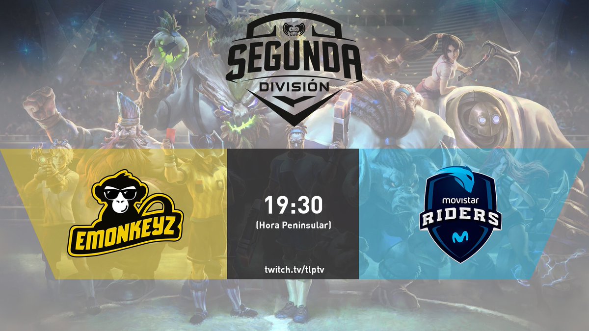 📺¡Ya estamos online! Id cogiendo sitio para el primer partido entre <a href="/eMonkeyzClub/">eMonkeyz 🍌</a> y <a href="/Movistar_Riders/">Síguenos en @MovistarKOI</a> 
👏🏻Media hora para #LoLSegunda