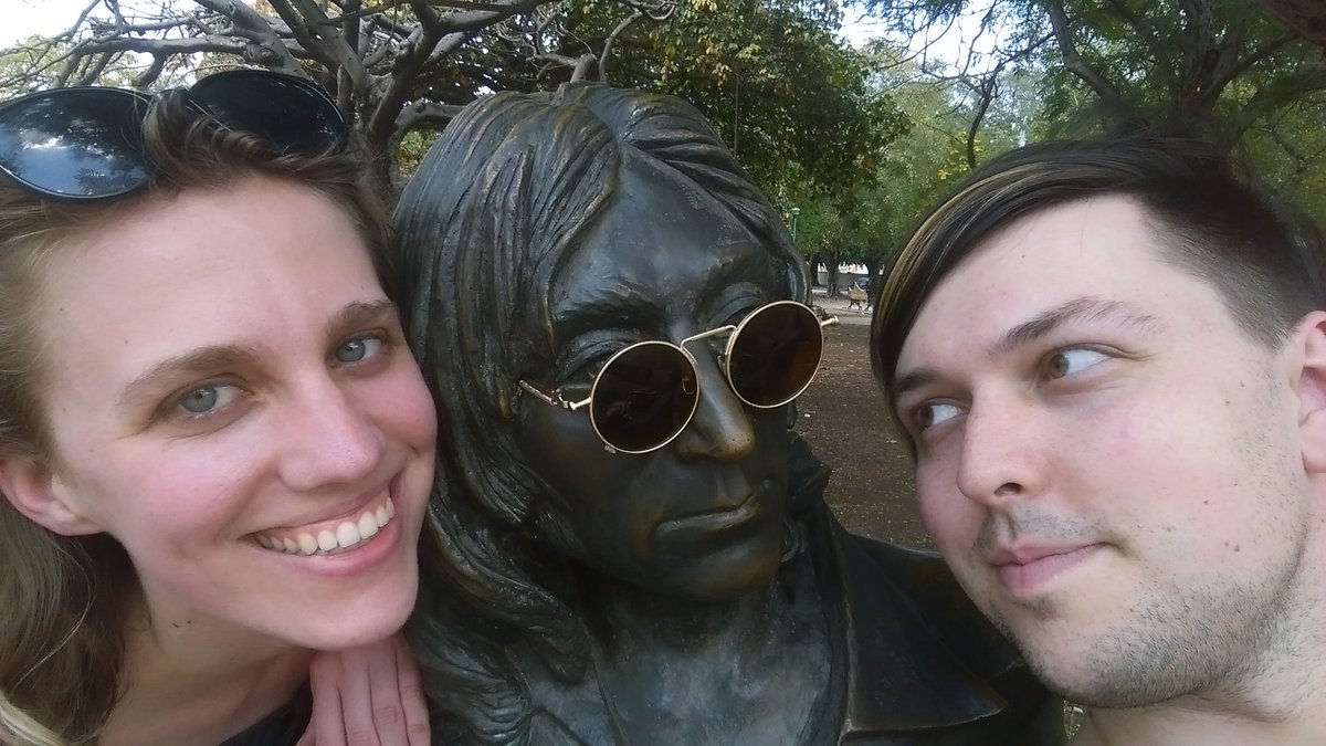 whycomplex's tweet image. #WeCreateEdu Day 3: Squad. Me, Sarah and John. Can you guess which one doesn't pull their weight? #BlameYoko?