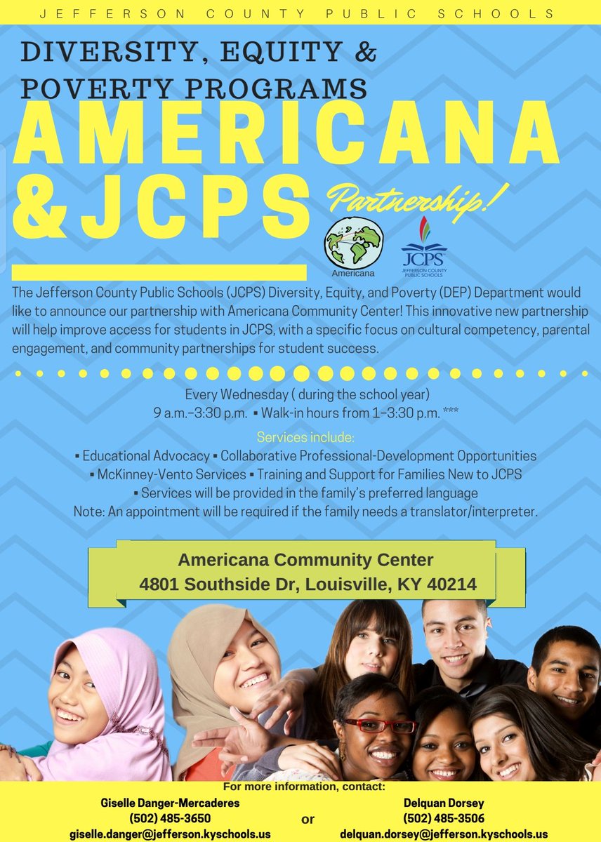jdm1906's tweet photo. @Americana_CC THANKS for giving @JCPSKY dedicated space to fortify the GREAT work you are doing for families/students! #MoreToCome #JcpsDEP https://t.co/t4Kb6MZmnZ