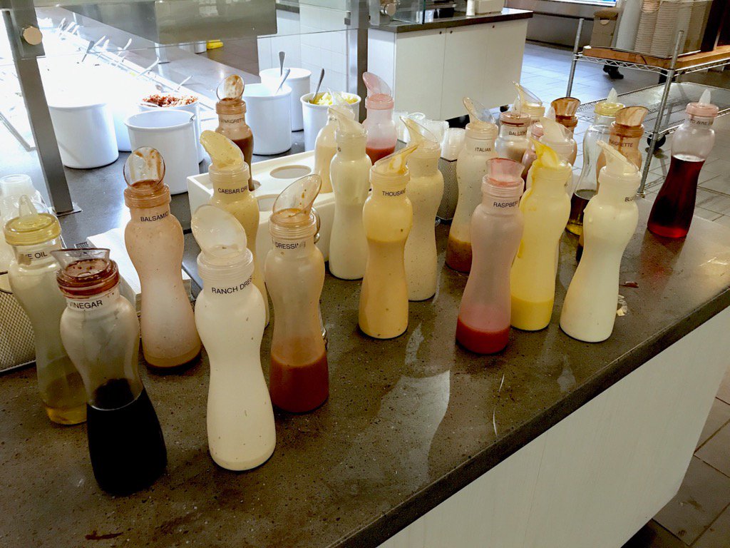 So many dressing choices at the Senate Cafe <a href="/senatecafes/">RA at the Senate</a> salad bar. Can't we all just get along?