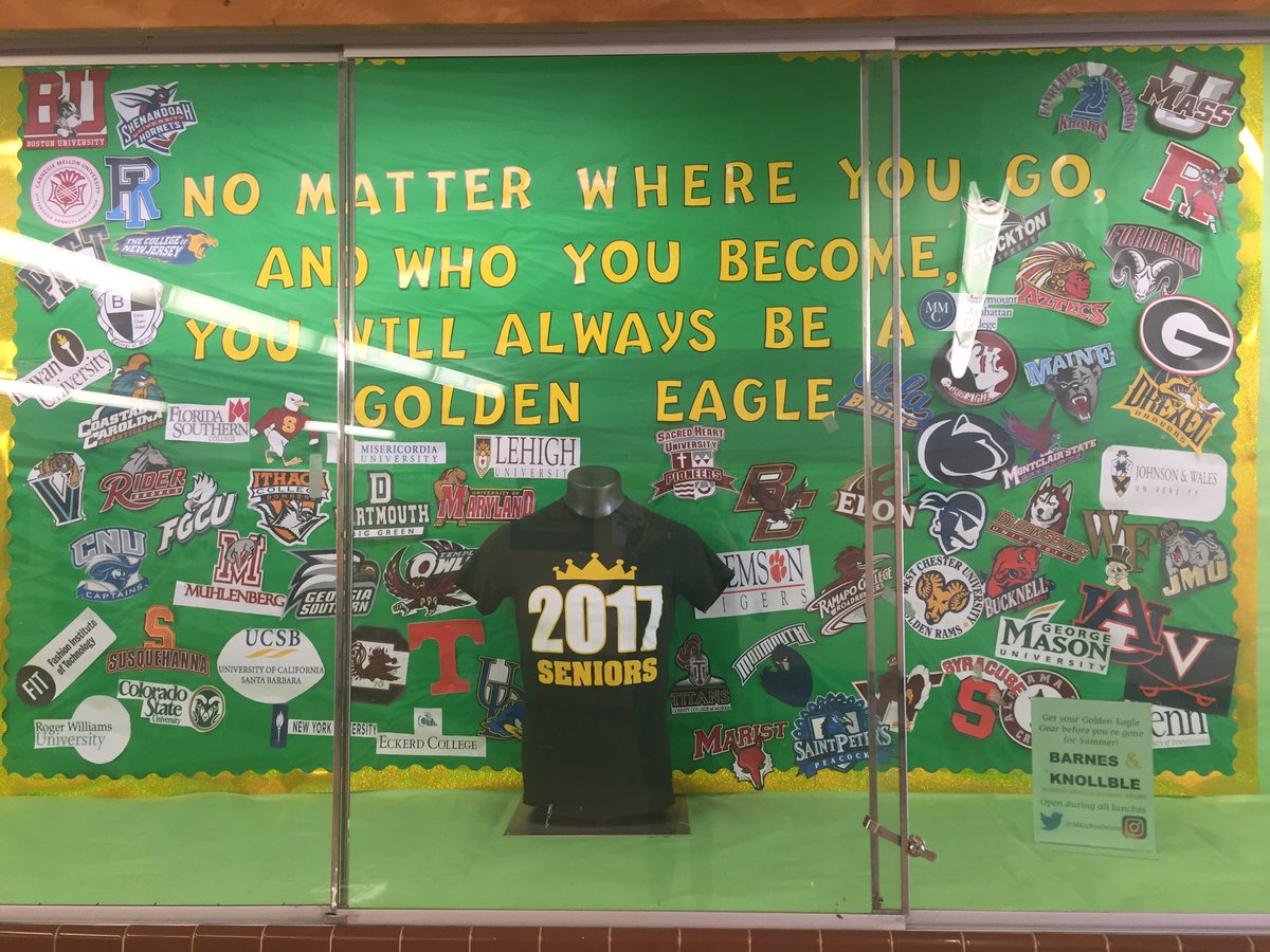 MKSchoolStore's tweet image. Our final Senior Y display highlights the soon-to-be mascots of @MKClass17 🎓 Get the last of your Golden Eagle Gear before we close in June!