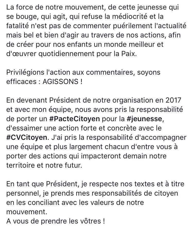 #AuxUrnesCitoyens Message de <a href="/bourgoinj/">Bourgoin Julien</a> aux membres de la <a href="/JCE_France/">jce_france</a> #Présidentielle2017 (4/5)