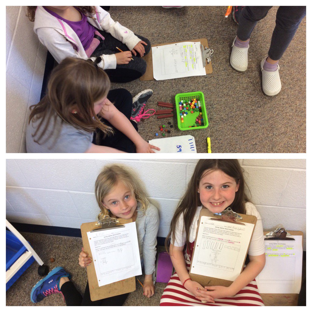 McBryantweets's tweet image. Grade 2&apos;s using their knowledge of place value to solve addition word problems. #collaboration #sharedthinking
