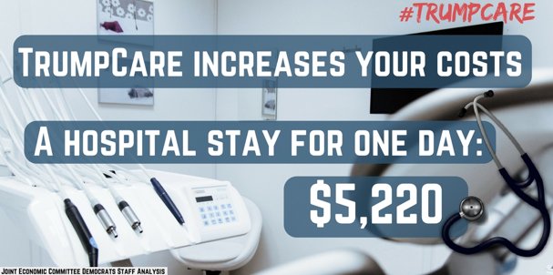 If <a href="/realDonaldTrump/">Donald J. Trump</a> and the <a href="/GOP/">GOP</a>'s terrible healthcare bill is allowed to pass, the cost of going to the hospital will skyrocket.