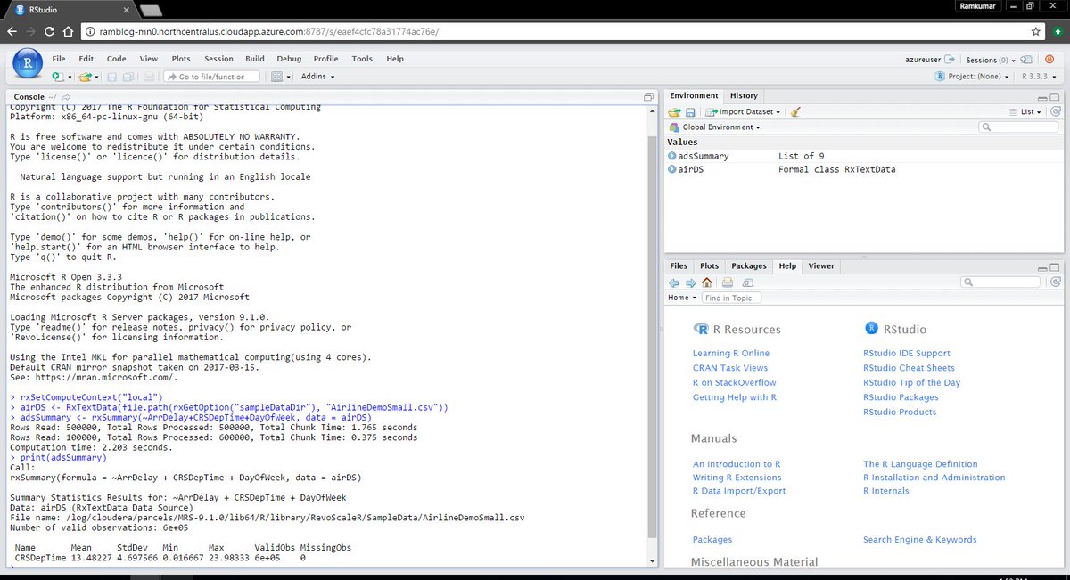 sudhakars's tweet image. Using RStudio Server with Microsoft R Server Parcel for Cloudera dlvr.it/P3LKzY #R #MicrosoftRServer